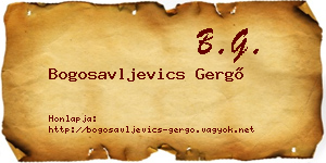 Bogosavljevics Gergő névjegykártya